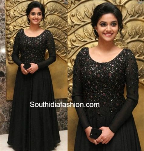Keerthy Suresh In A Black Gown At Remo Thanks Meet South India Fashion