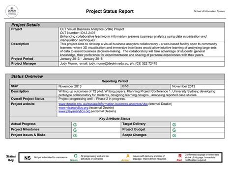 Status Report Template Free Word Templates