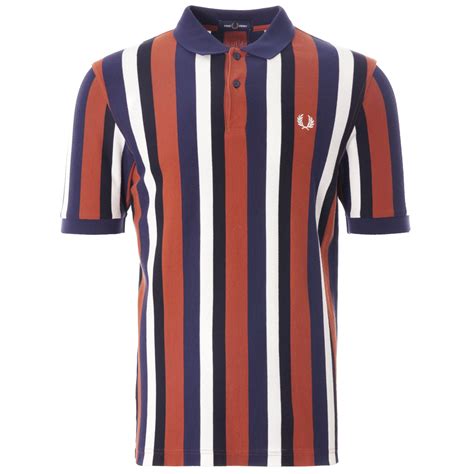 Fred Perry Striped Polo Shirt Paprika M9647 946