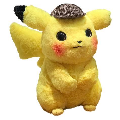 New Detective Pokemon Pikachu Plush Ears Tail Toys Headband Cute Kawaii