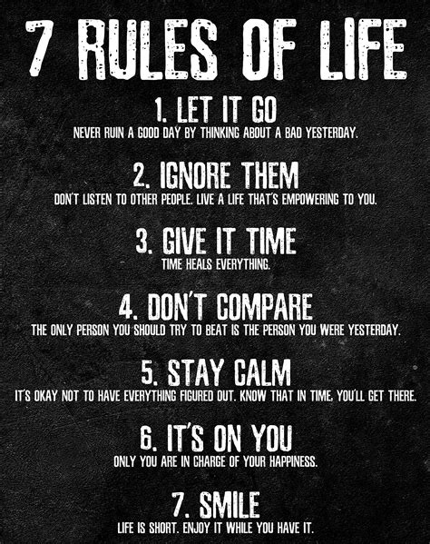 Rules Of Life Motivational Poster Printed On Premium Cardstock Paper Sized X Inch