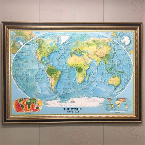 “world Map” Custom Framed In One Of Our ‘new Old Stock Discount