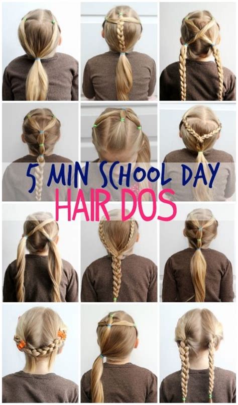 Cute, edgy& pretty hairstyles for school: 5 Minute Hairstyles for School | Girl hair dos, Little ...