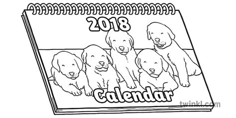 2018 Kalendorius Laikas Matavimas Diena Mėnuo Metai Eyfs Juoda Ir Balta