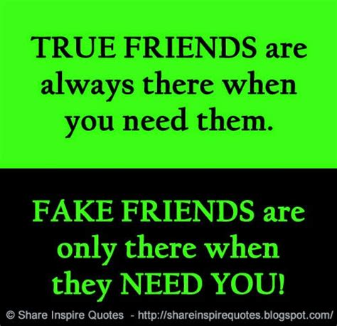 True Friends Are Always There When You Need Them Fake Friends Are Only