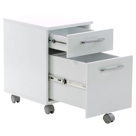 It has a large cabinet space and a small footprint, which is a good helper for organizing files. 200 Series Mobile File Cabinet - 2 Drawers, White | DCG Stores