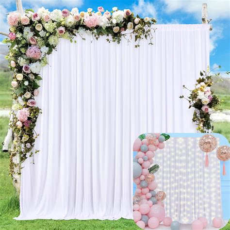 Buy 10ft X 7ft White Backdrop Curtain For Parties Wedding White Free