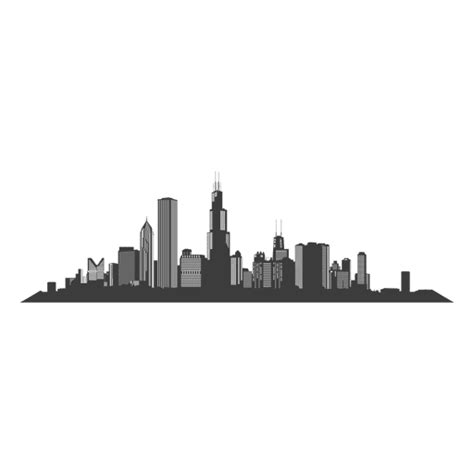 Search images from huge database containing over 290,000 silhouettes. Chicago skyline silhouette - Transparent PNG & SVG vector file