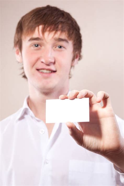 Man Holding A Card Stock Image Image Of Adult Looking 12227315