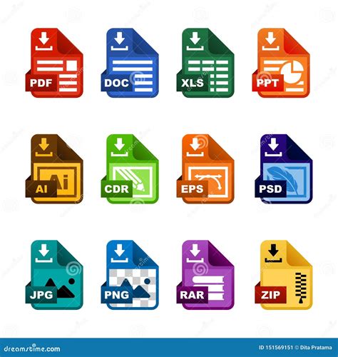 Web File Extension Icon Set On Vector Buttons 8831900