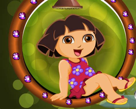 Let us help her play some fun mini games without being caught by her mom. Cute Dora Bathing
