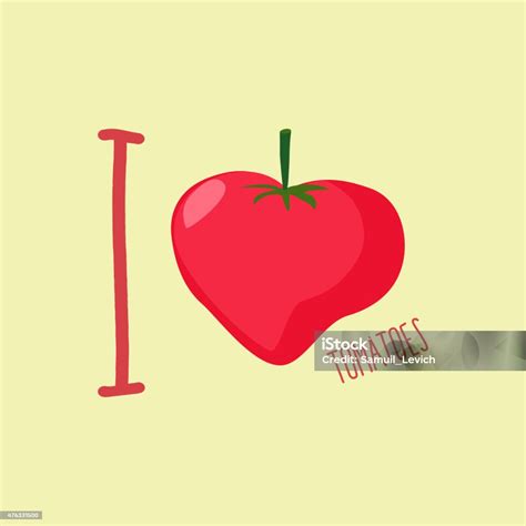 I Love Tomatoes Heart Of Red Tomatoes Vector Illustration Stock