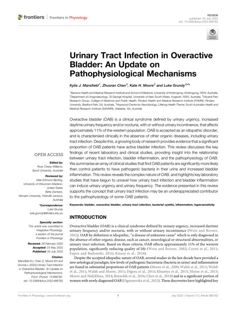 Pdf Urinary Tract Infection In Overactive Bladder An Update On