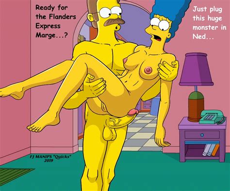 Rule 34 Big Penis English Text Fjm Marge Simpson Ned Flanders Nude