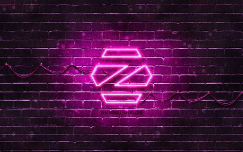 Download Wallpapers Zorin Os Purple Logo 4k Purple Brickwall Zorin