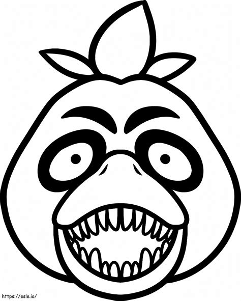 Creepy Chica Face Fnaf Coloring Page