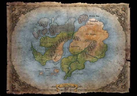 Diablo World Of Sanctuary Reference Mapa De Fantasía Mapa De Mundo
