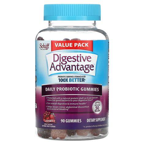 Schiff Digestive Advantage Daily Probiotic Gummies Natural Fruit