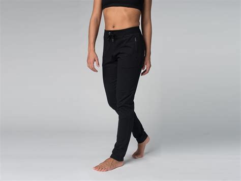 Pantalon de yoga Slim Femme Coton Bio Noir Vêtements de yoga Femme