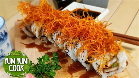 Deep Fried Carrot Sushi Roll Pork Cutlet Sushi Roll Yumyumcook