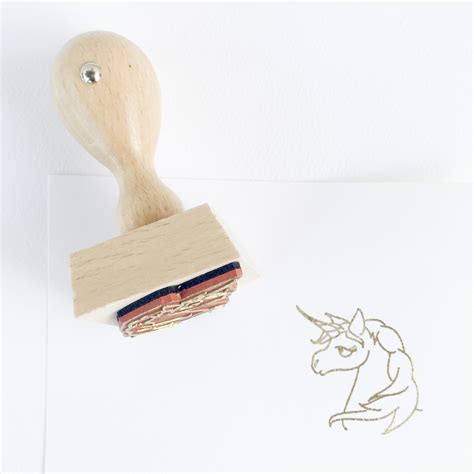 Hand Drawn Unicorn Rubber Stamp By Paper Sushi