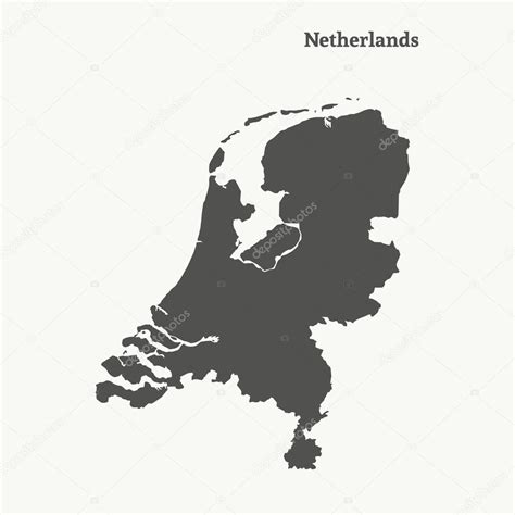 Netherlands outline | Outline map of Netherlands. vector illustration. — Stock Vector © Yusiki ...