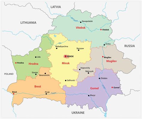 Labeled Map Of Belarus World Map Blank And Printable