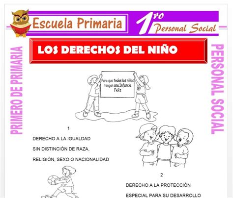 Los Derechos Del Niño Para Primero De Primaria Escuela Primaria