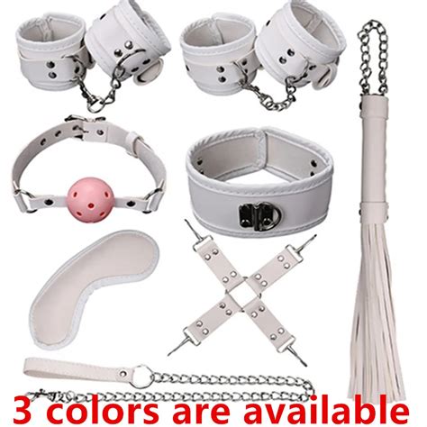 Buy Fetish Sex Bondage Slave Toys Soft Leather Wrist Ankle Cuffs Mouth Plug