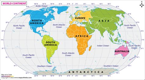 Map Of The World Continents Map Of The World