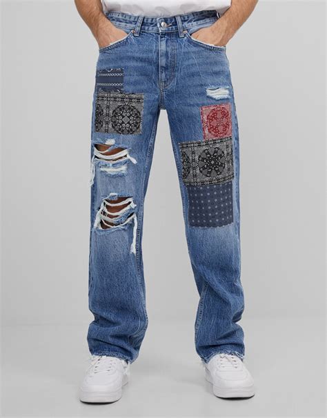 ‘90s Patchwork Jeans Man Bershka