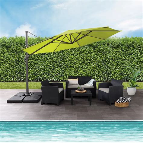 Corliving 115 Ft Uv Resistant Deluxe Offset Lime Green Patio Umbrella