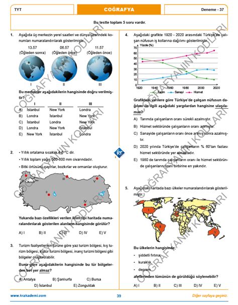 Co Rafyan N Kodlar Tyt Co Rafya Deneme Soru Z M Pdf