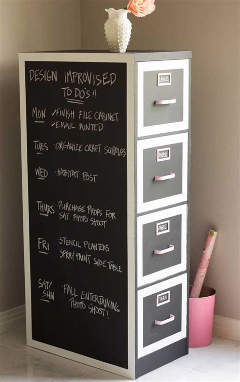 The entire file cabinet was covered in a few. Craft Room Design Ideas - Rustic Crafts & Chic Decor
