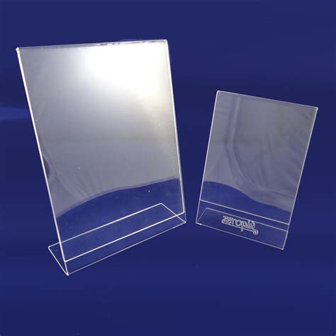 Espositori in plexiglass da banco. Porta listino formato A5 in plexiglass trasparente | Neon DBS