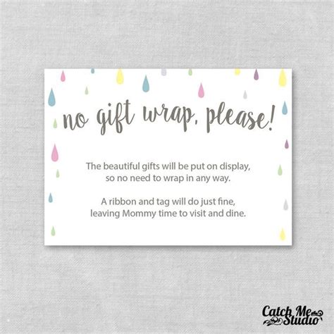 Guests all around, their gifts cover the ground. Printable Raindrop Baby Shower Display Card Insert Display ...