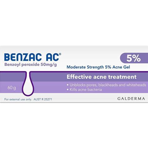 Benzac Ac Moderate Strength 5 Acne Gel 60g Choice Pharmacy