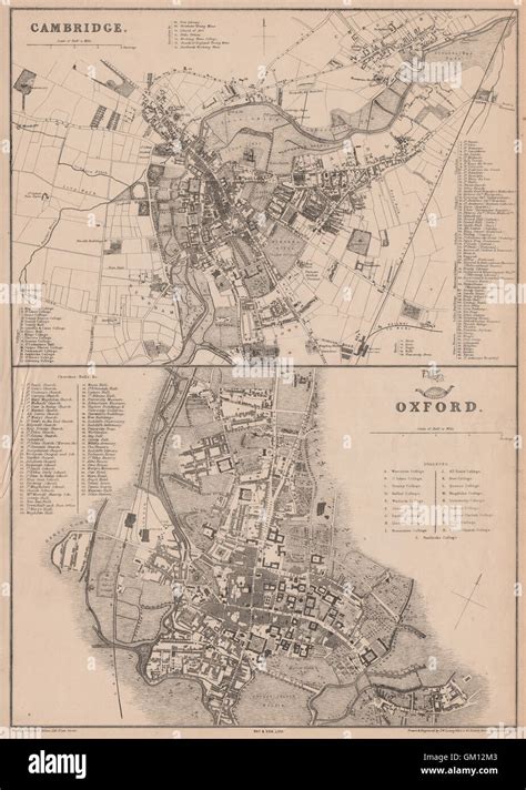 Towncity Plan By Jw Lowry For The Dispatch Atlas 1863 Map Oxford