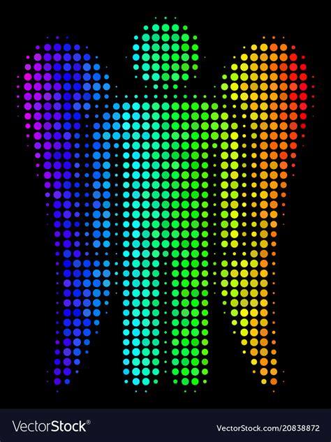 Spectral Colored Pixel Angel Icon Royalty Free Vector Image