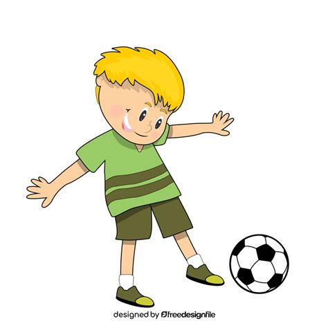 Free Blond Boy Playing Soccer Clipart Vector Free Download
