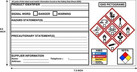 This is our smallest label. Hmis Label For Sale : Health Flammability Instability (PPE Index) HMCIS Safety ... : Hazardous ...