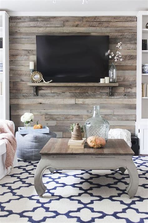 46 Rustic Tv Wall Design Ideas For Home Living Room Tv Wall Pallet