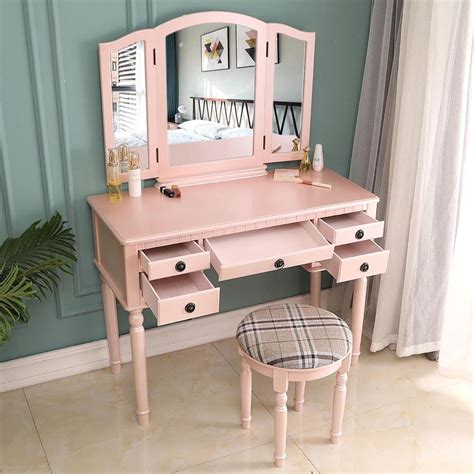 Salonmore Vanity Table Set Makeup Dressing Table Writing Desk With Tri