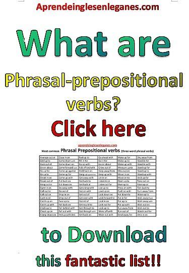 What Are Phrasal Prepositional Verbs Download Useful List Word