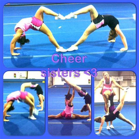 Cool Cheer Poses With Your Cheer Sister Cheer Poses Cheer Stunts Cheer Dance