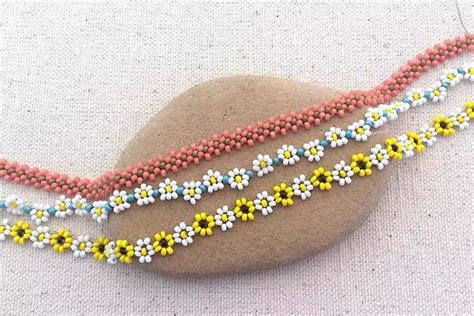 Daisy Chain Beading Stitch Tutorial Beaded Bracelets Tutorial Beaded