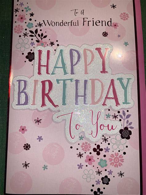 Friend Birthday Card - Female Modern Floral - Extra Large - The Card Centre