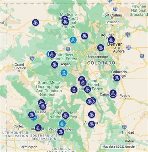 A Map Of All The Must Visit Hot Springs In Colorado Includes 43