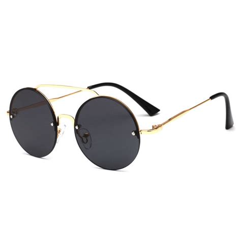 Women Round Crown Mirror Metal Frame Sunglasses New Pattern Defence