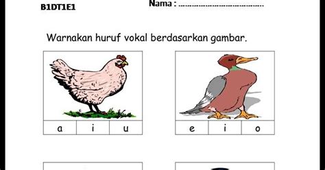 Kita melanjutkan pelajaran huruf vokal kita dengan tambahan 11 huruf vokal. Soalan Literasi Bahasa Melayu Tahun 1 - Kecemasan l